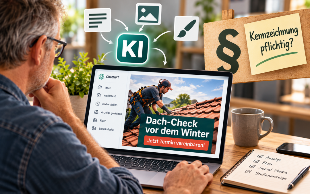 KI-Bilder in der Werbung – Wann müssen Handwerksbetriebe sie kennzeichnen?