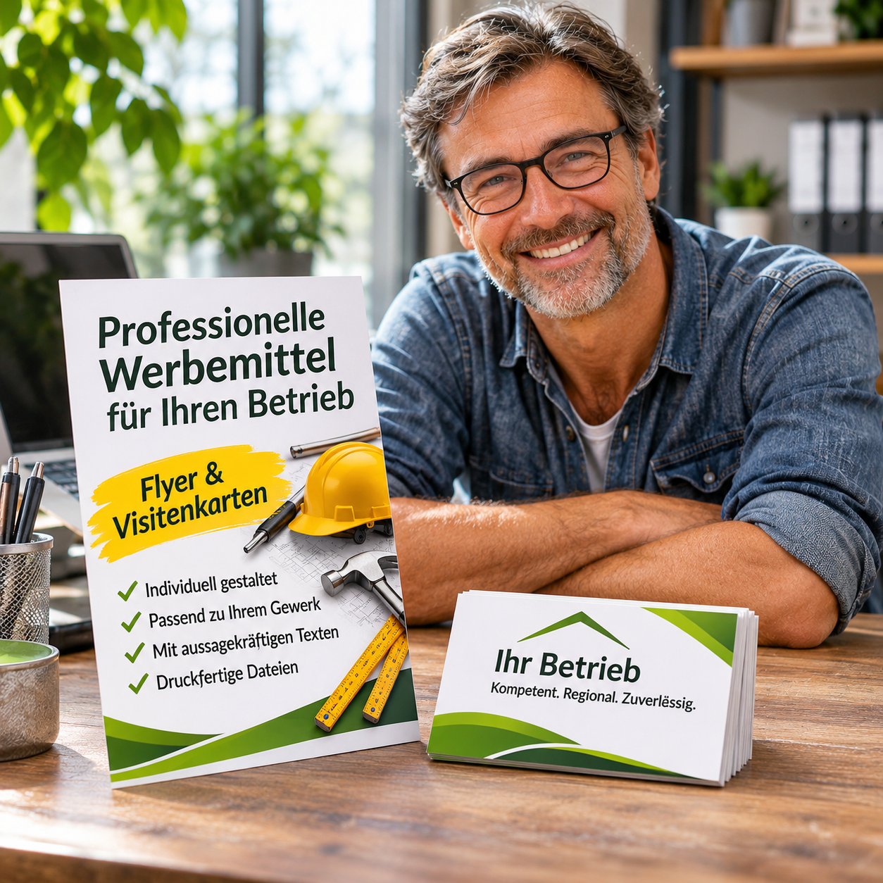 Professionelle Werbemittel im Büro